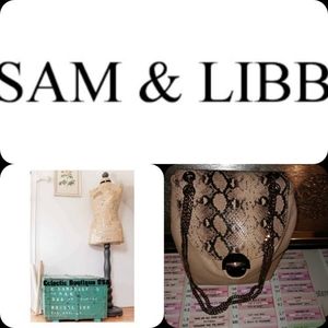 Sam & Libby Snake skin pink leather crossbody bag